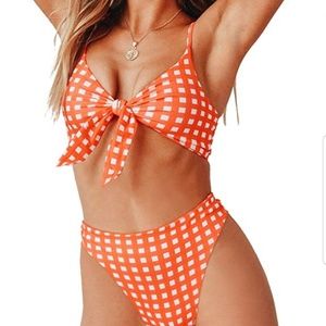 Blooming Jelly High Waisted Gingham Swimsuit